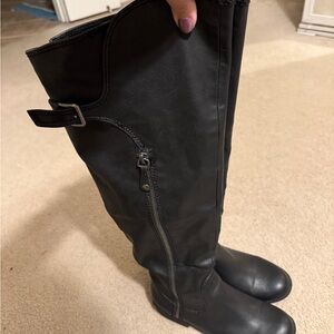 Anna Black Over the Knee Boots